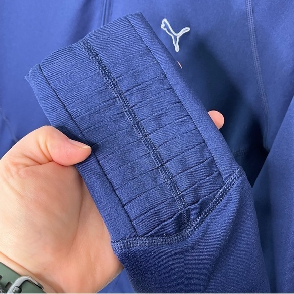 PUMA Golf Quarter Zip Popover Shirt Pleated Cuff Thumbhole Athleisure - Picture 5 of 11